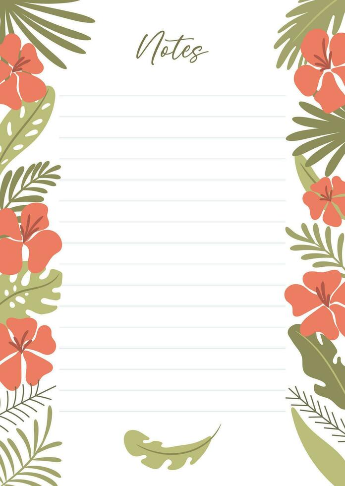 Tropical summer notes concept vector