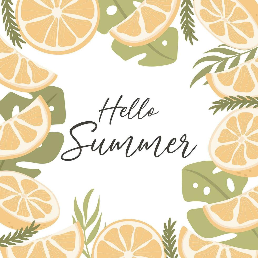 Hello Summer card vector