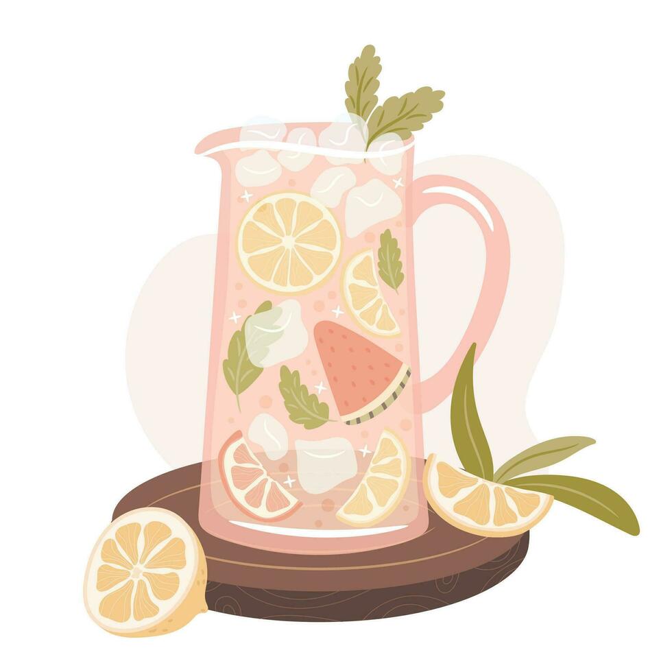 Fresh summer ice lemonade Vector illustration