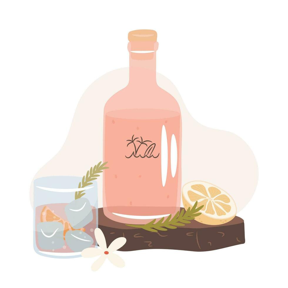 Fresh summer ice drink. Vector illustration