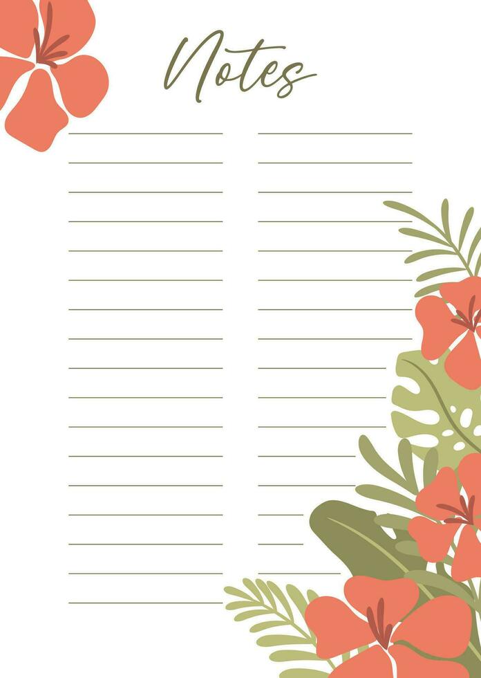 Tropical summer notes concept vector