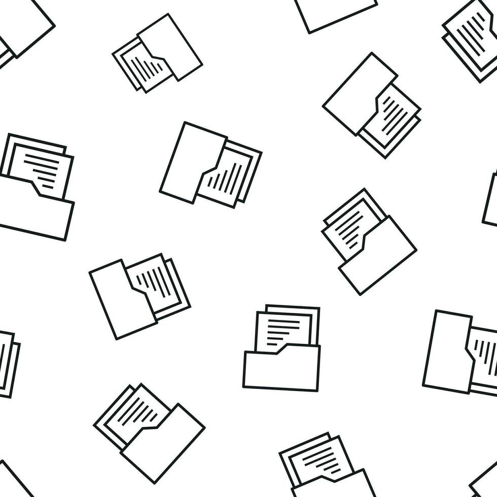 Document folder portfolio seamless pattern background. Business concept vector illustration. Archive data file symbol pattern.