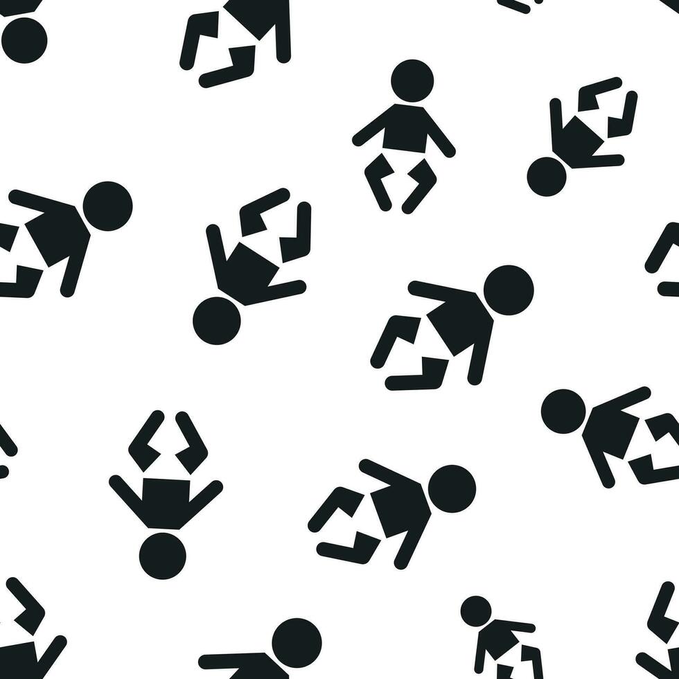Baby people seamless pattern background. Business concept vector illustration. Child symbol pattern.