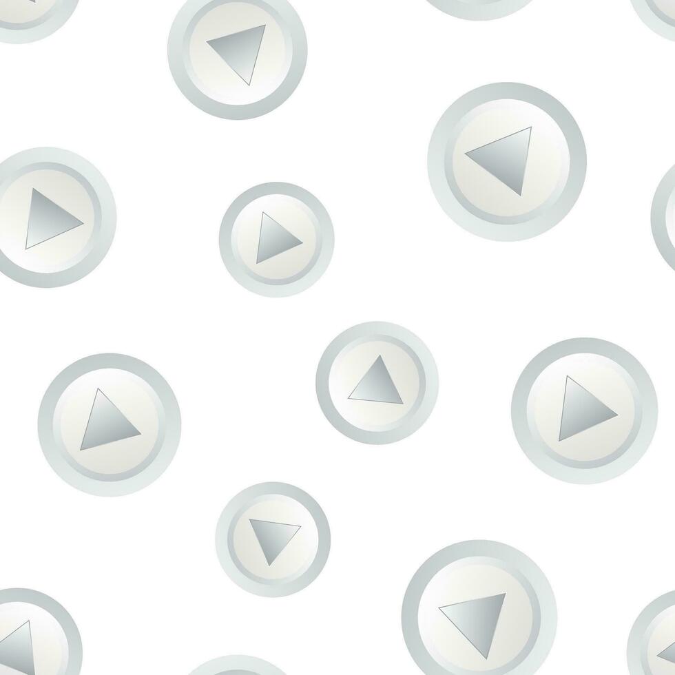 Play video seamless pattern background. Business flat vector illustration. Play button symbol pattern.
