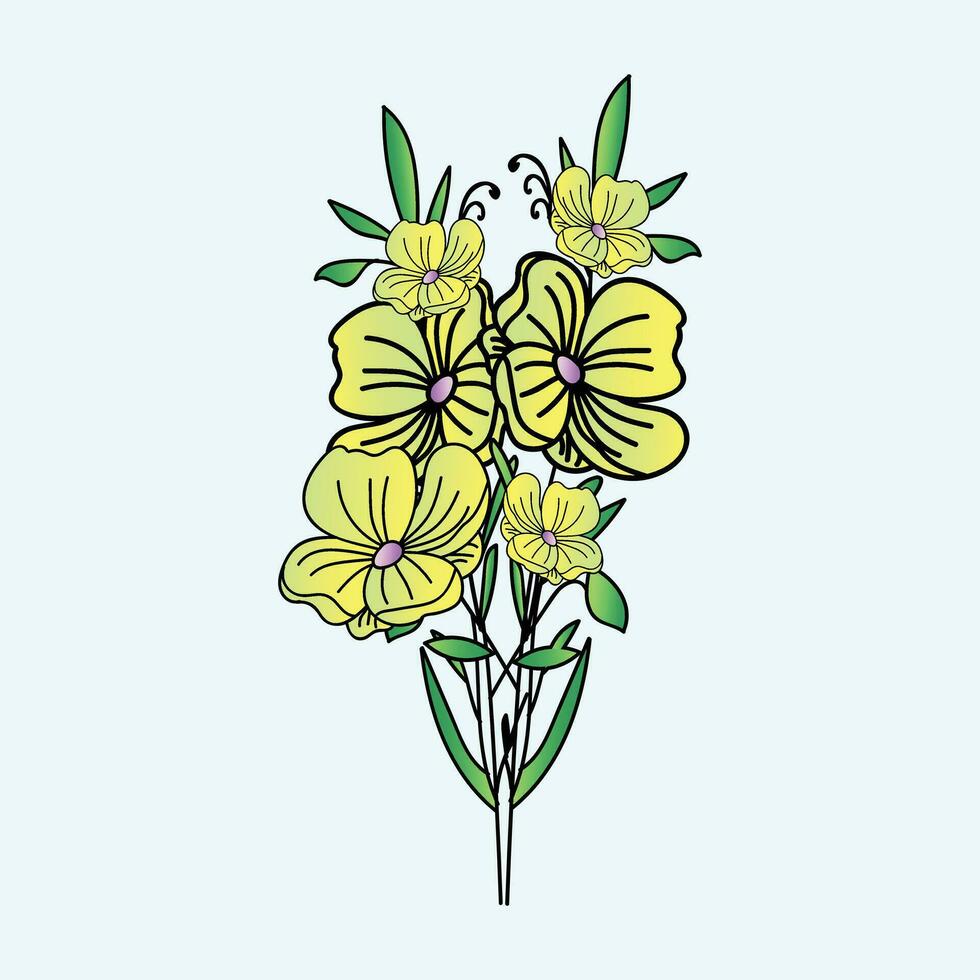 Beautiful realistic hand-drawn artistic floral vintage bouquet composition decorative sketch vector