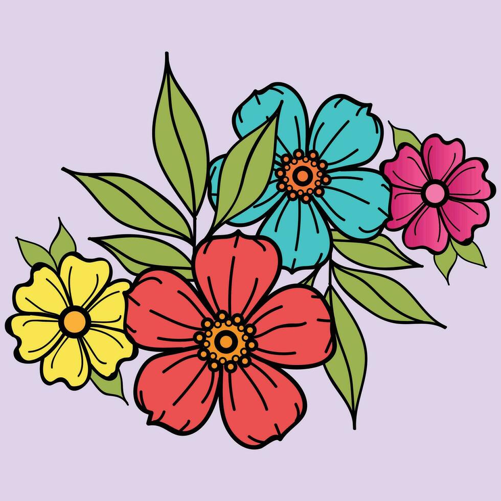 hermosa realista dibujado a mano artístico floral Clásico ramo de flores composición decorativo bosquejo vector