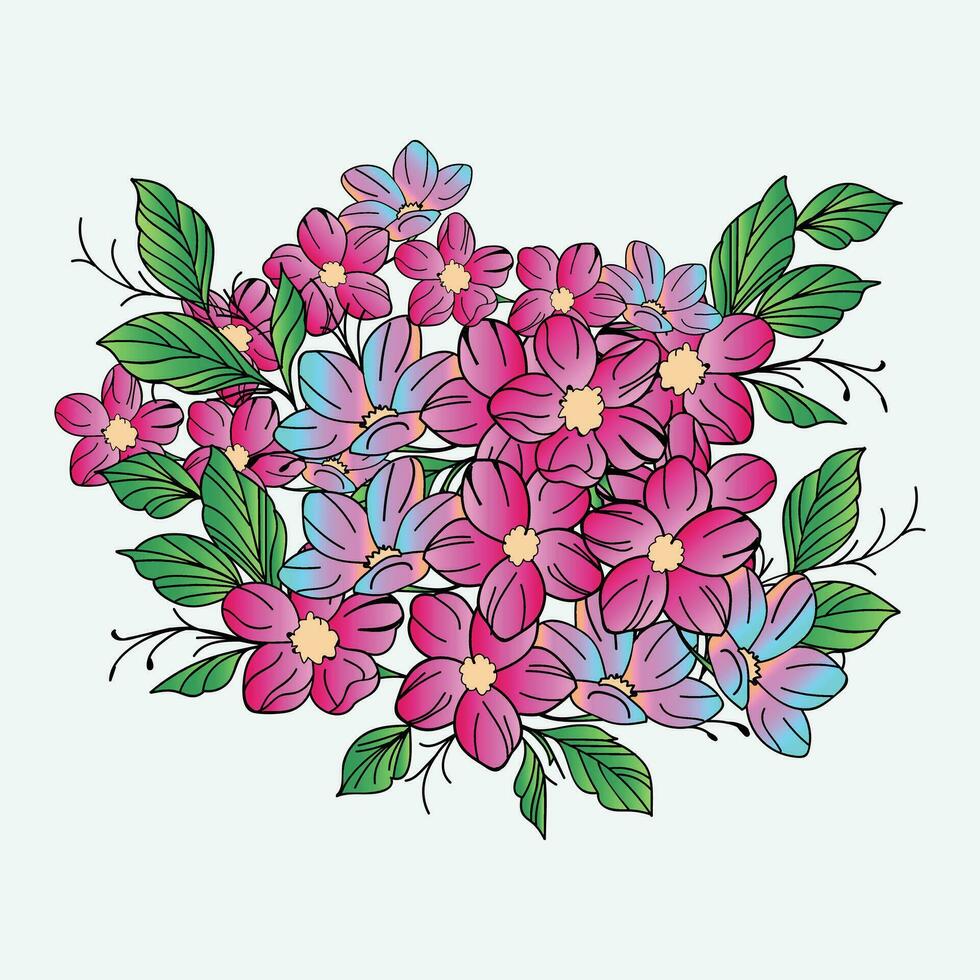 hermosa realista dibujado a mano artístico floral Clásico ramo de flores composición decorativo bosquejo vector