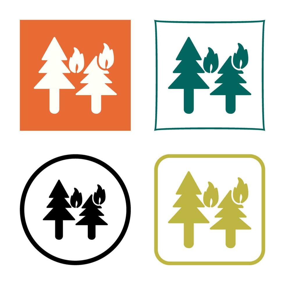 Unique Fire in Forst Vector Icon