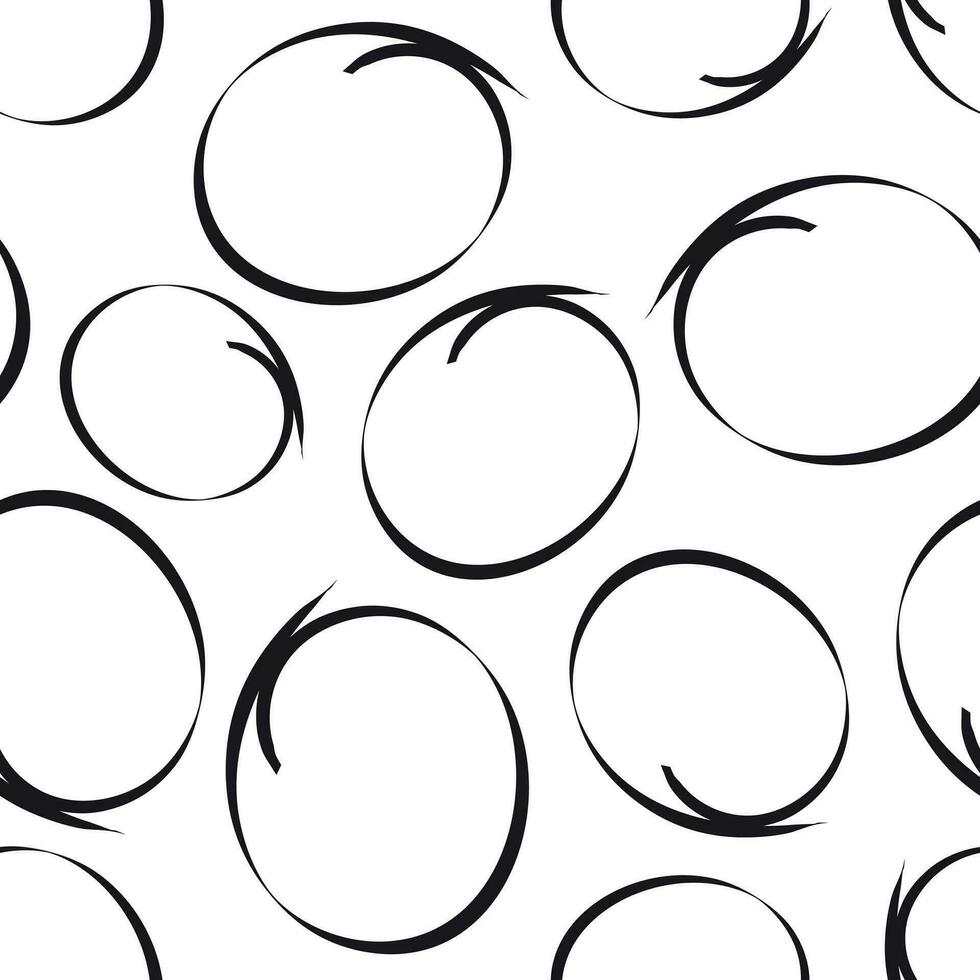 Hand drawn scribble circles seamless pattern background. Business flat vector illustration. Circles sign symbol pattern.