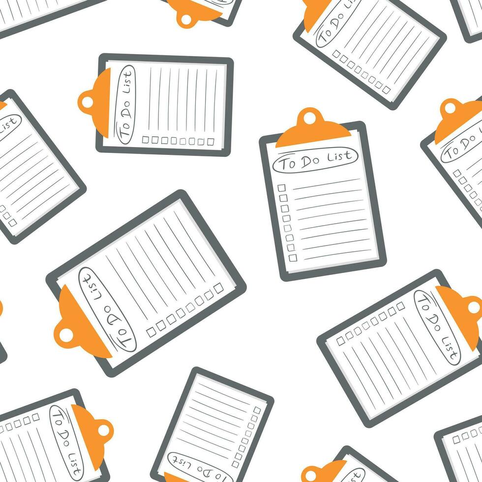 To do list icon with hand drawn text seamless pattern background. Business flat vector illustration. Checklist, task list symbol pattern.