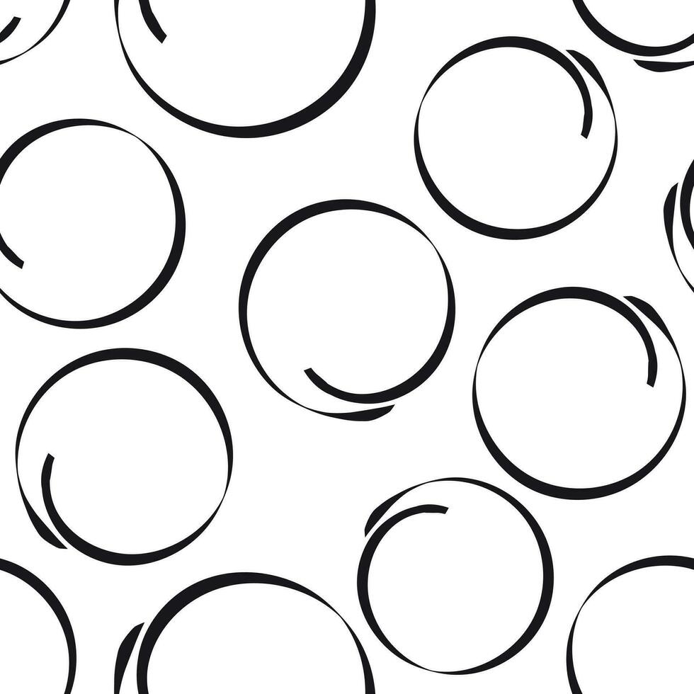 Hand drawn scribble circles seamless pattern background. Business flat vector illustration. Circles sign symbol pattern.