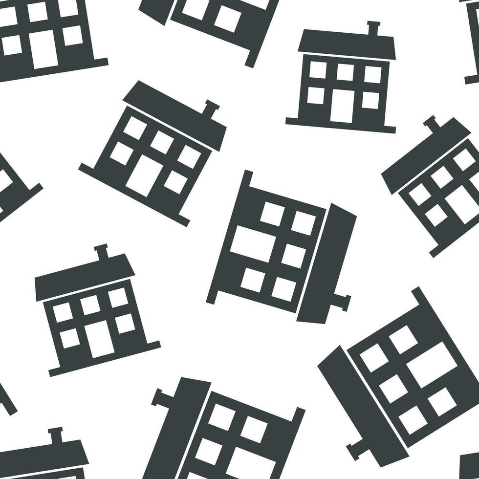 House seamless pattern background. Business flat vector illustration. House symbol pattern.
