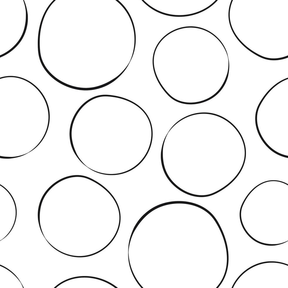 mano dibujado Escribiendo círculos sin costura modelo antecedentes. negocio plano vector ilustración. círculos firmar símbolo modelo.
