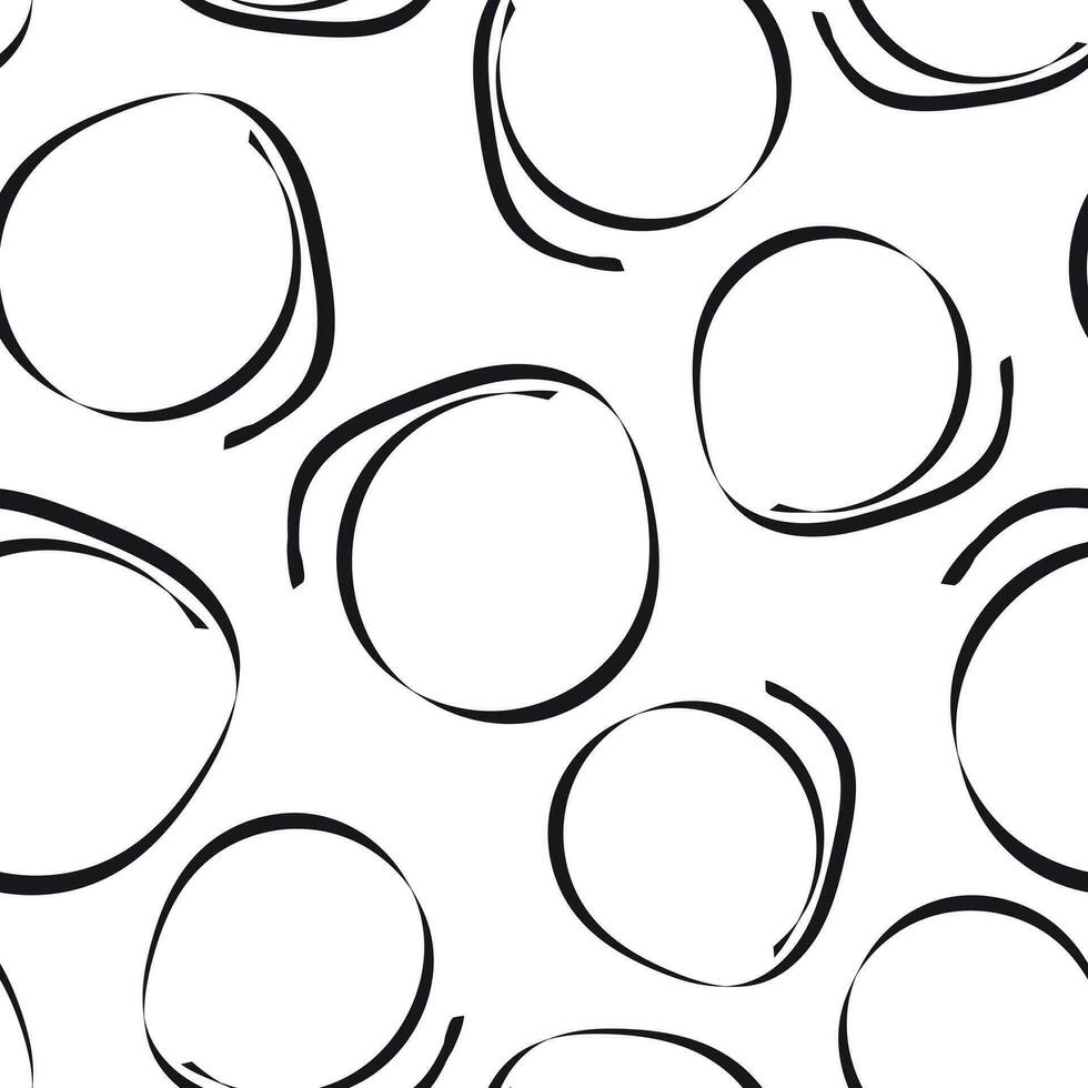 Hand drawn scribble circles seamless pattern background. Business flat vector illustration. Circles sign symbol pattern.