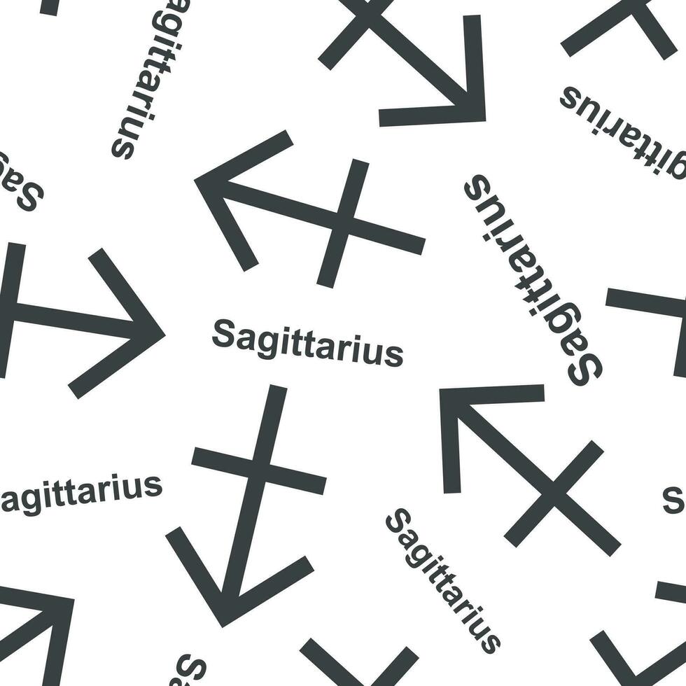 Sagittarius zodiac sign seamless pattern background. Business flat vector illustration. Sagittarius astrology sign symbol pattern.