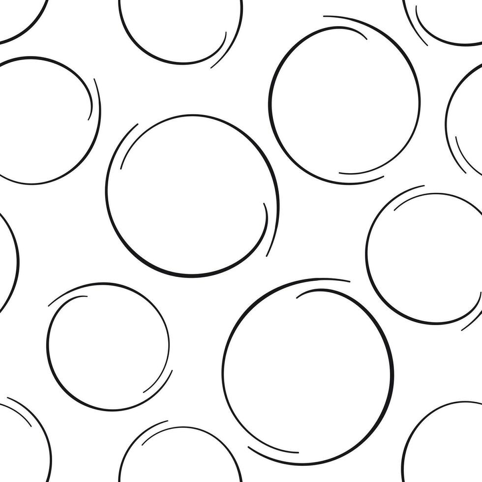 Hand drawn scribble circles seamless pattern background. Business flat vector illustration. Circles sign symbol pattern.