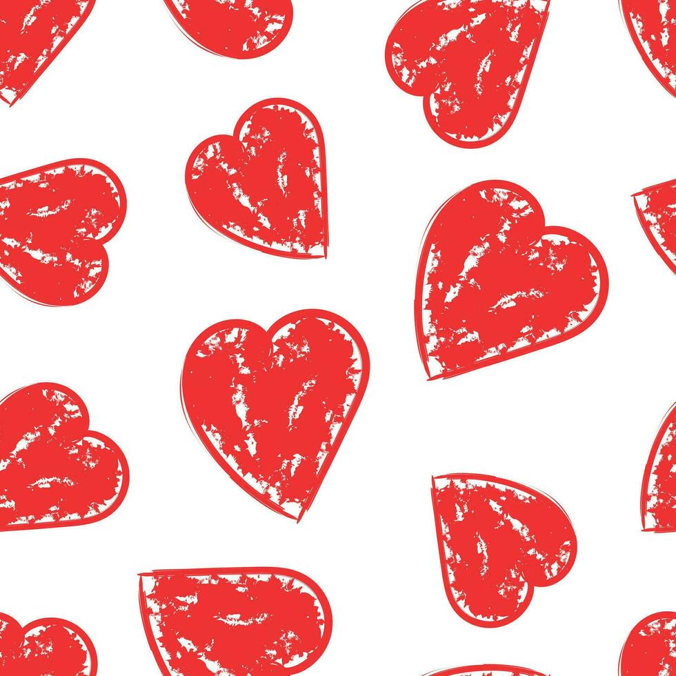Hand drawn heart icon seamless pattern background. Business flat vector illustration. Love Valentine's Day sign symbol pattern.