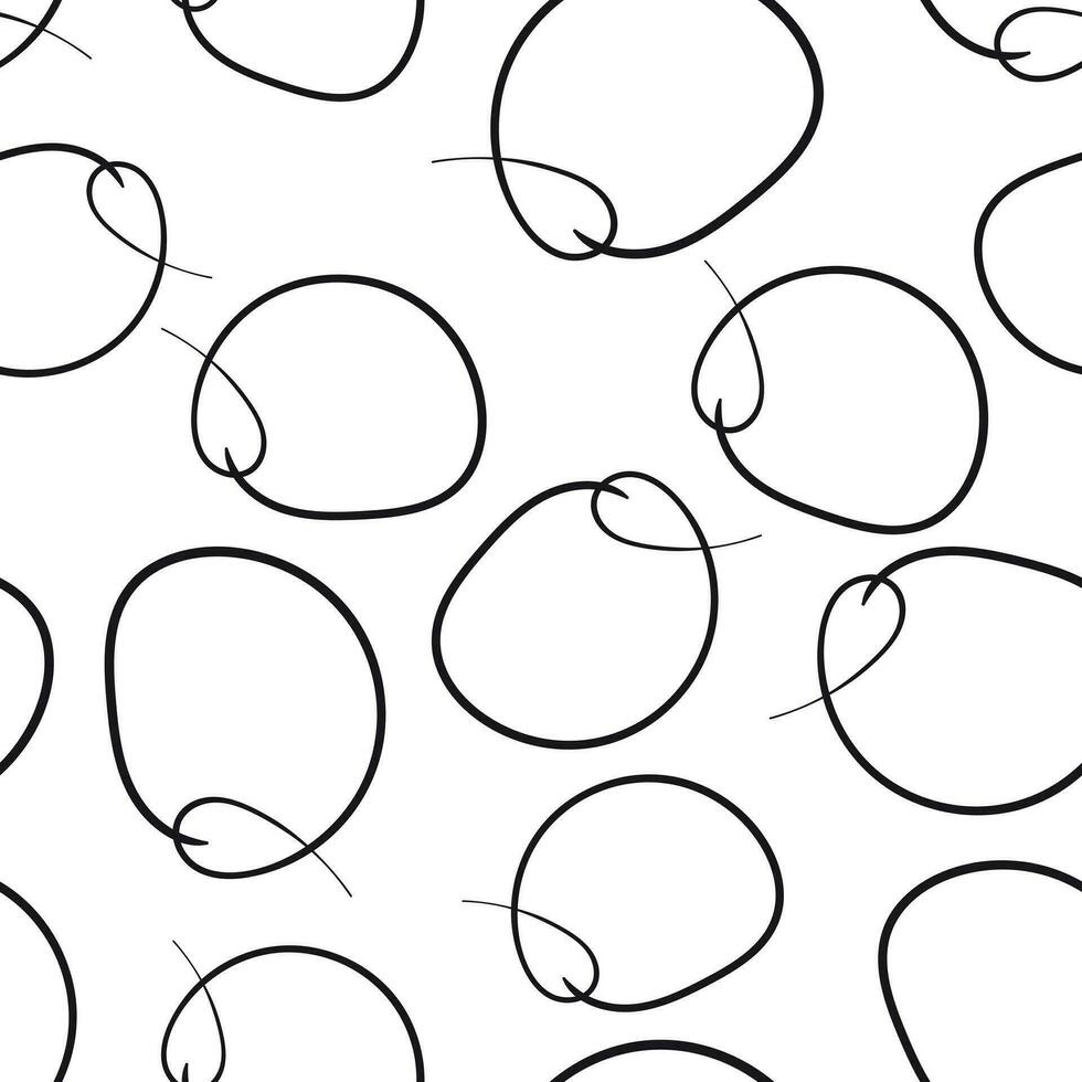 Hand drawn scribble circles seamless pattern background. Business flat vector illustration. Circles sign symbol pattern.