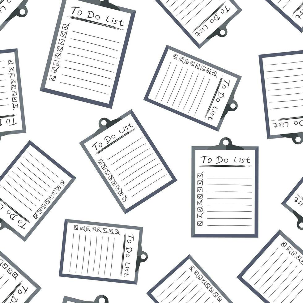 To do list icon with hand drawn text seamless pattern background. Business flat vector illustration. Checklist, task list symbol pattern.