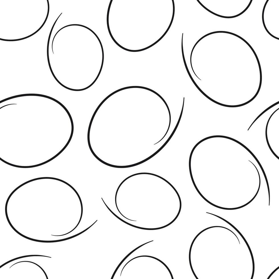 Hand drawn scribble circles seamless pattern background. Business flat vector illustration. Circles sign symbol pattern.