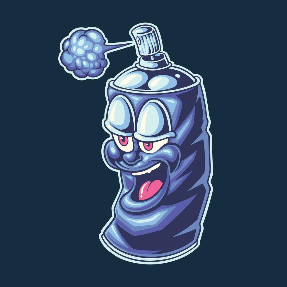 graffiti spray can character illustration vector