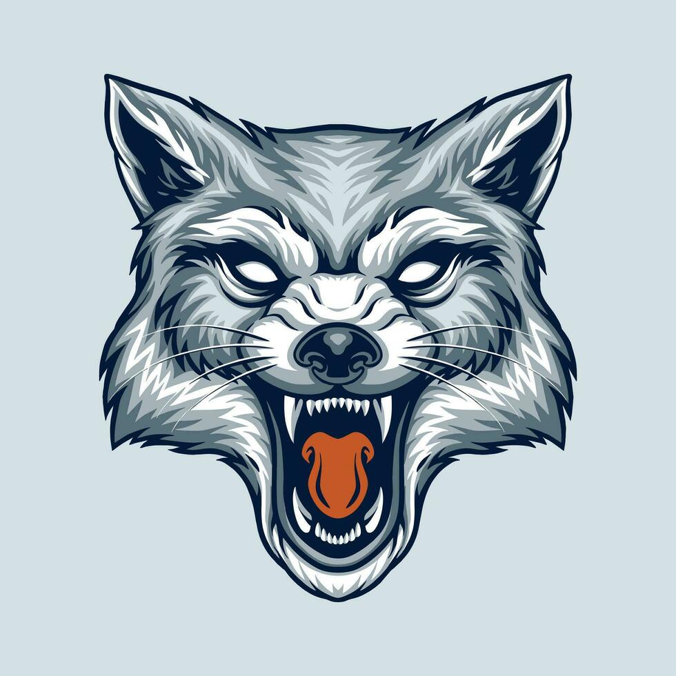wolf head sport logo mascot illustration vector