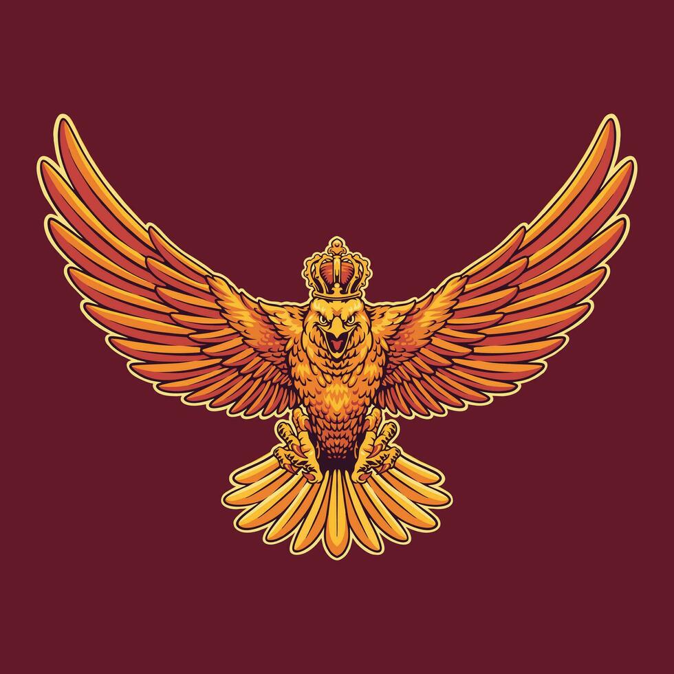 king eagle character illustration vector