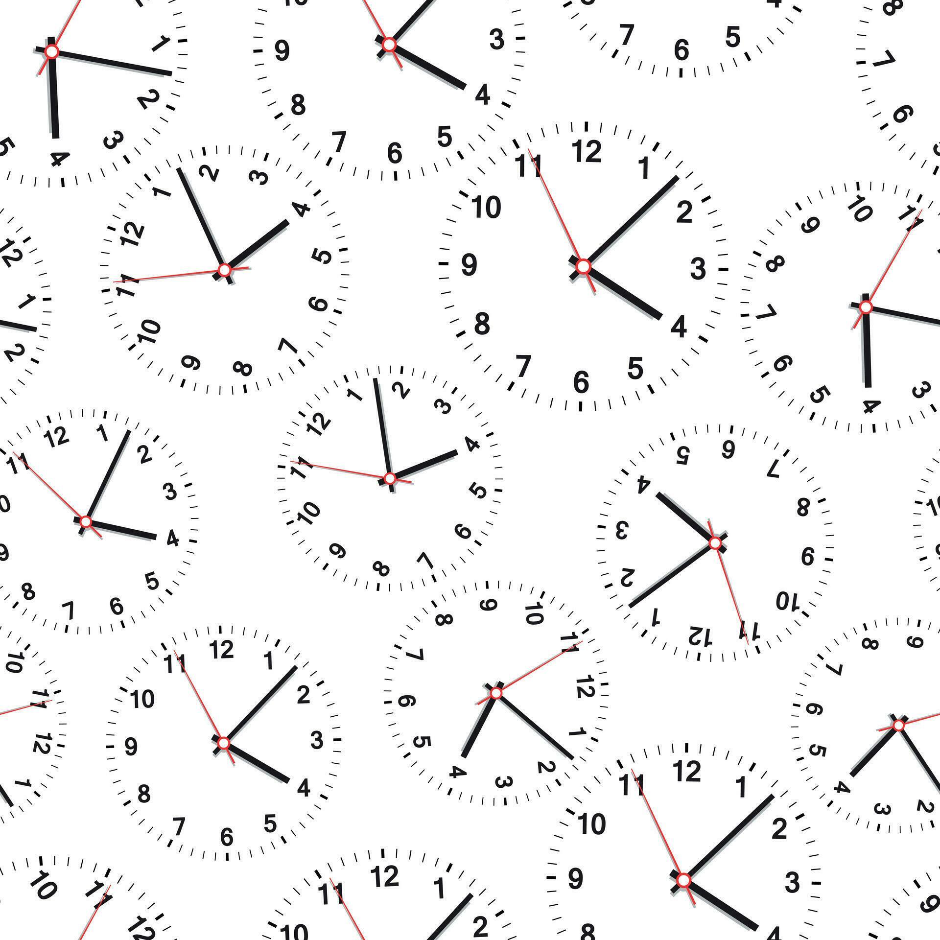 Clock seamless pattern background. Business flat vector illustration