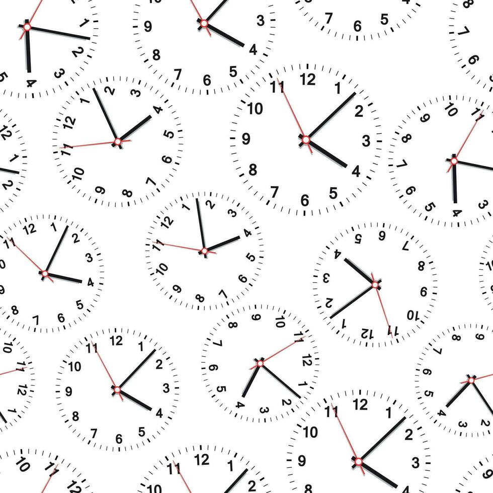 Clock seamless pattern background. Business flat vector illustration. Office clock symbol pattern.