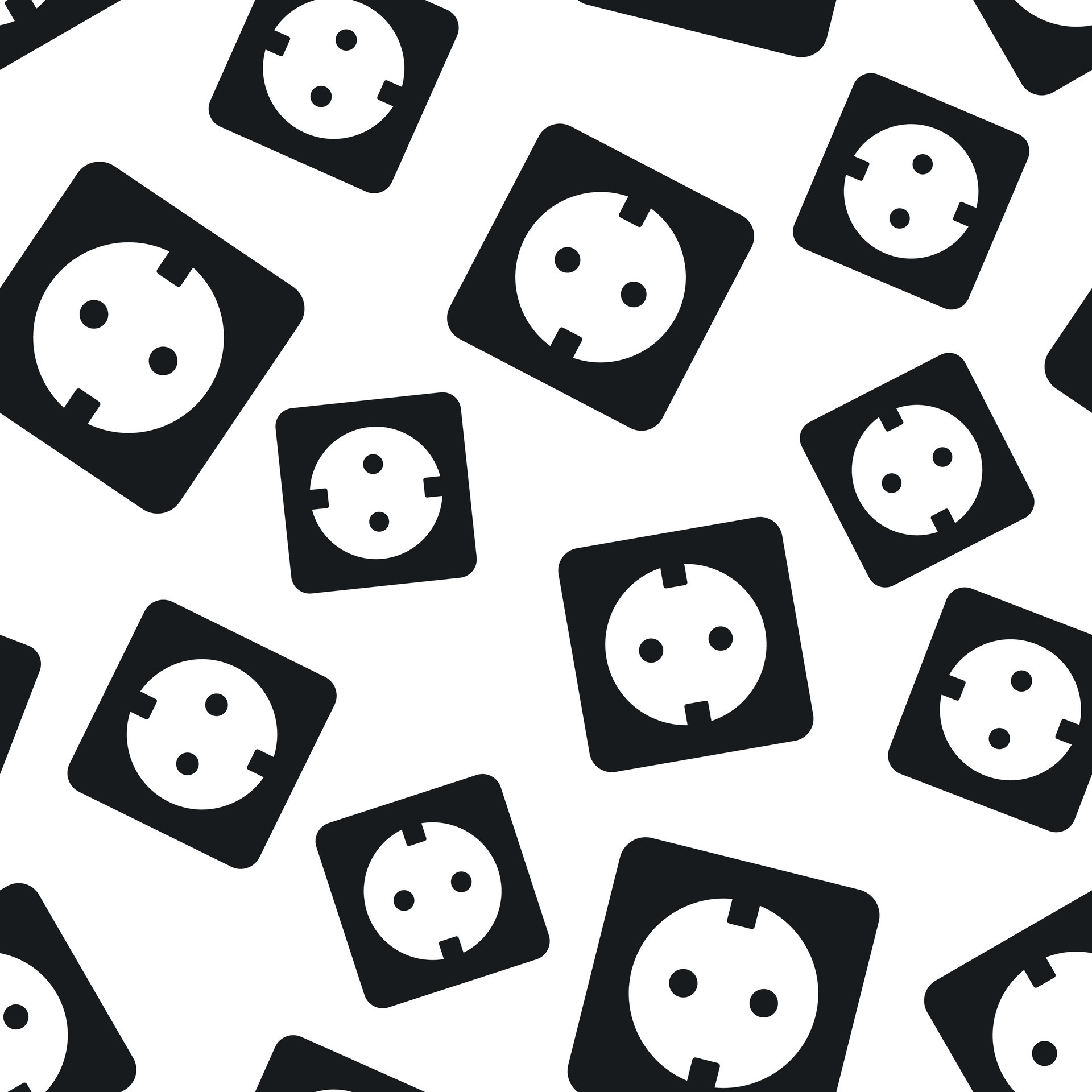 Extension cord seamless pattern background. Business flat vector