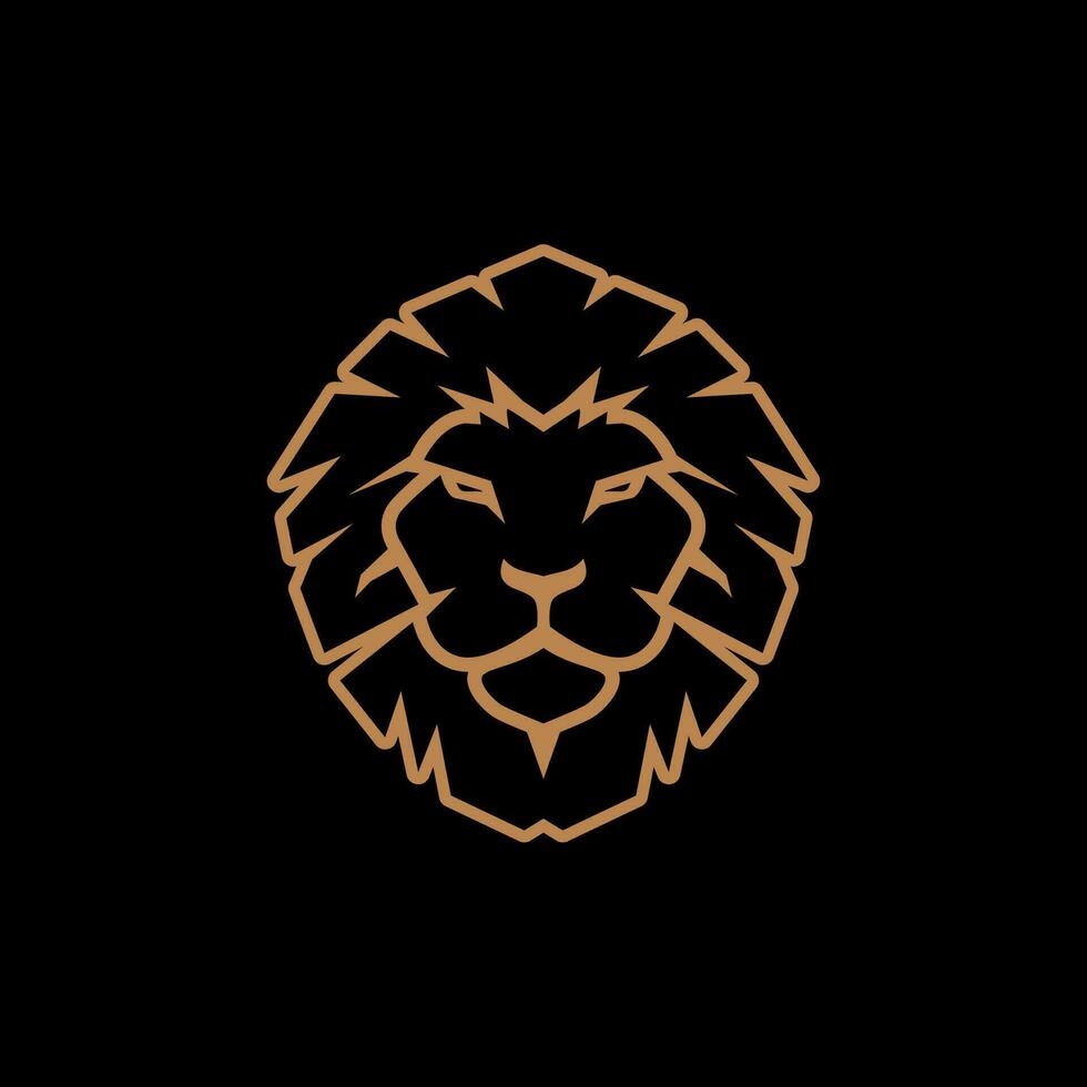 Lion Head Logo Vector Template Illustration Design. luxurious and classic style. monoline vector stock