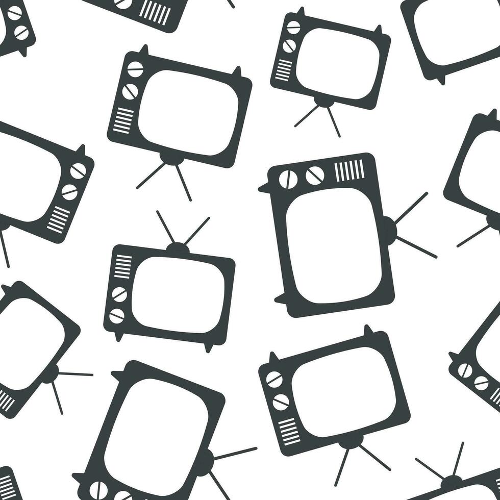 Tv icon seamless pattern background. Business flat vector illustration. Television sign symbol pattern.