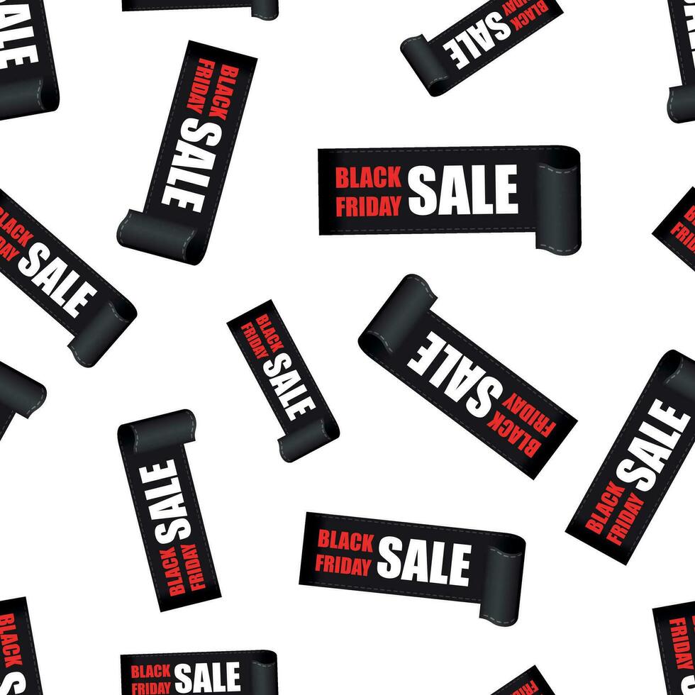 Black friday sales tag seamless pattern background. Business flat vector illustration. Discount sticker concept sign symbol pattern.