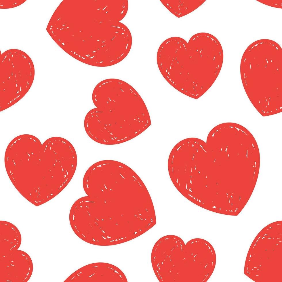 Hand drawn heart icon seamless pattern background. Business flat vector illustration. Love Valentine's Day sign symbol pattern.