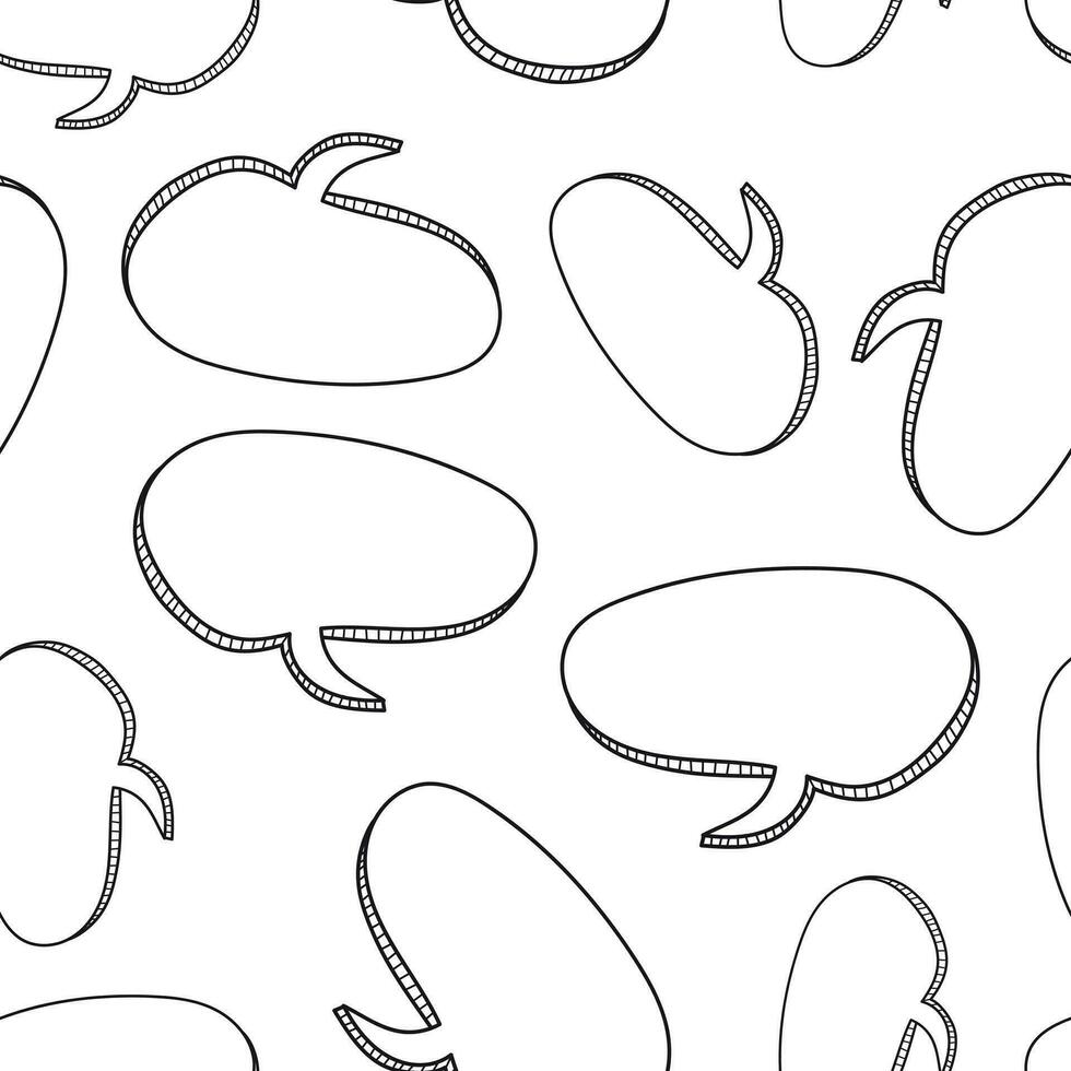 Hand drawn speech bubble icon seamless pattern background. Business flat vector illustration. Speech bubble sign symbol pattern.