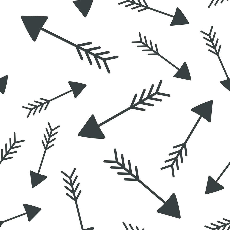 Hand drawn arrow icon seamless pattern background. Business flat vector illustration. Arrow sign symbol pattern.