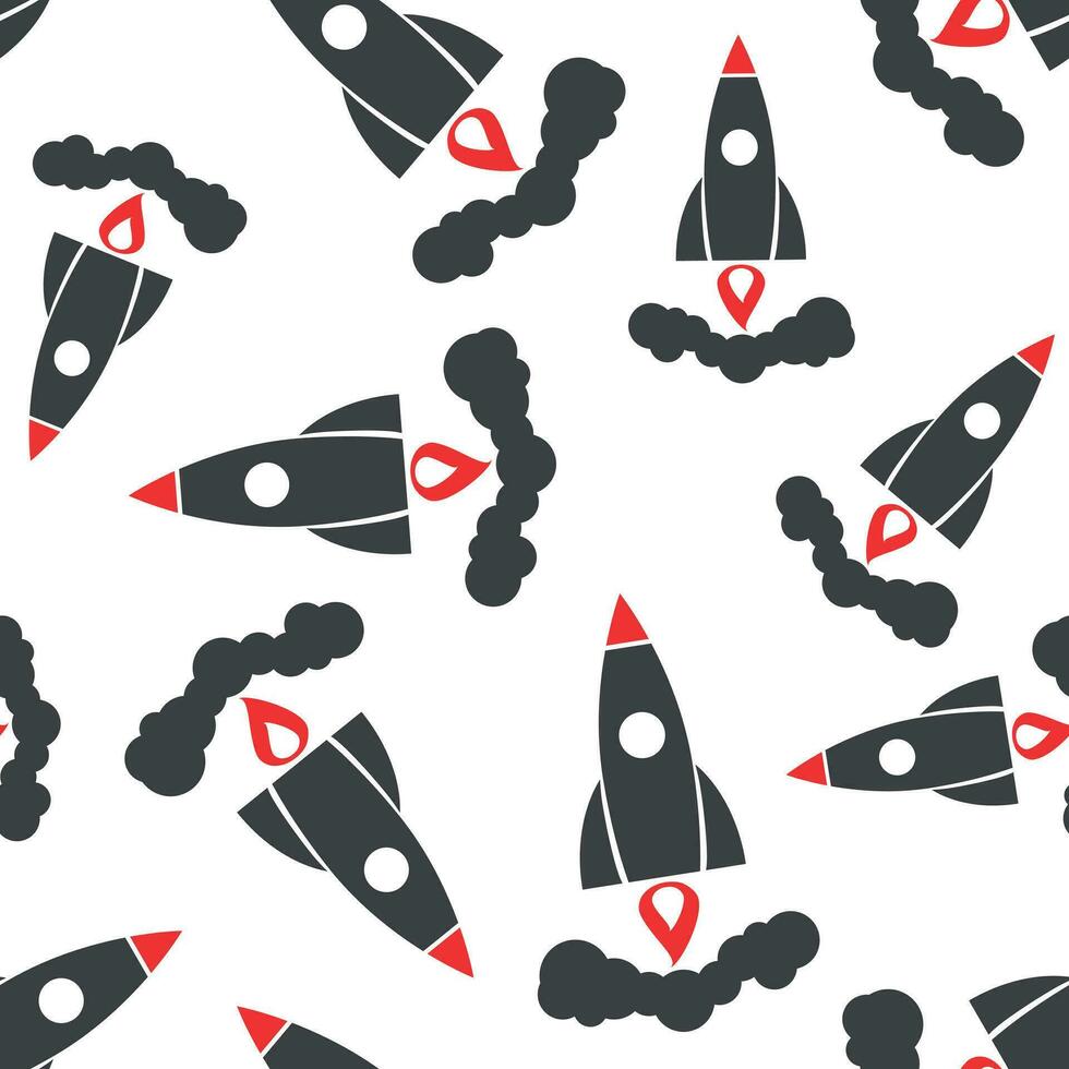 Rocket seamless pattern background. Business flat vector illustration. Startup launch concept sign symbol pattern.