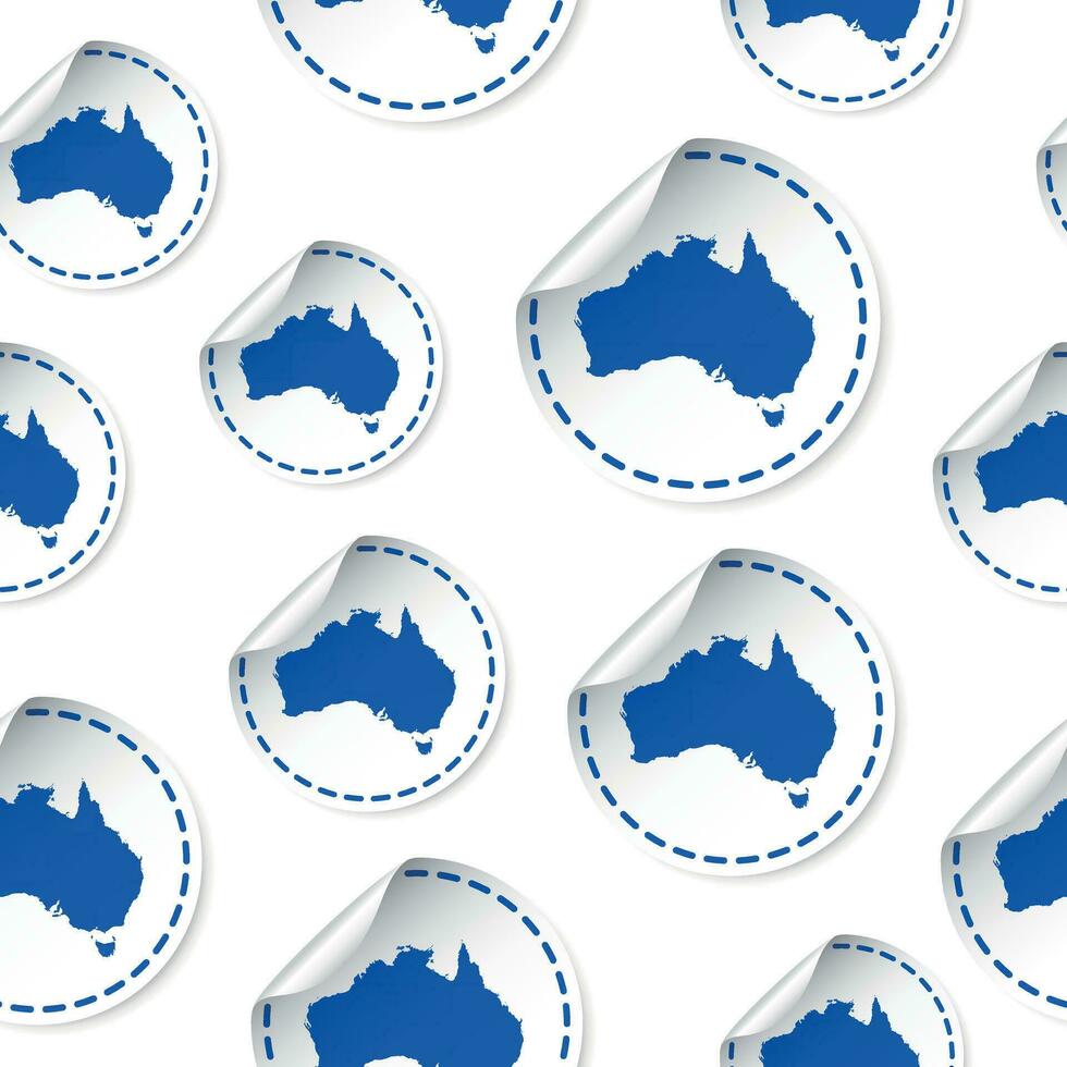 Australia map sticker seamless pattern background. Business concept label pictogram. Australia map symbol pattern. vector