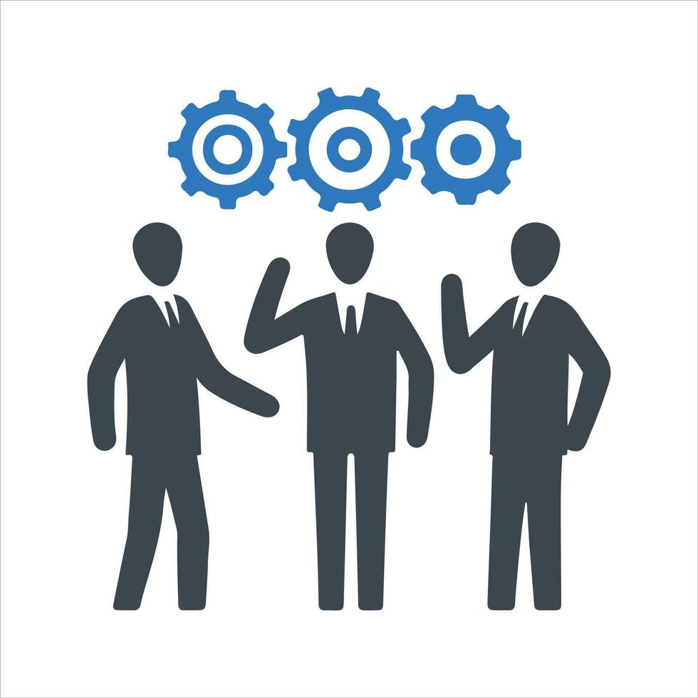 Business expert team, support team icon, Teamwork management icon, vector and glyph