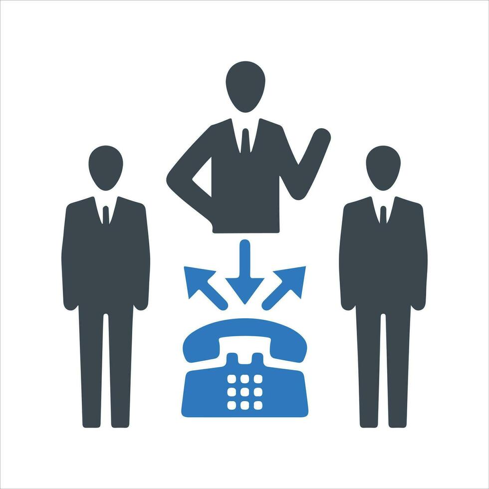 Conference Call Icon. Teamwork communication Icon, vector and glyph
