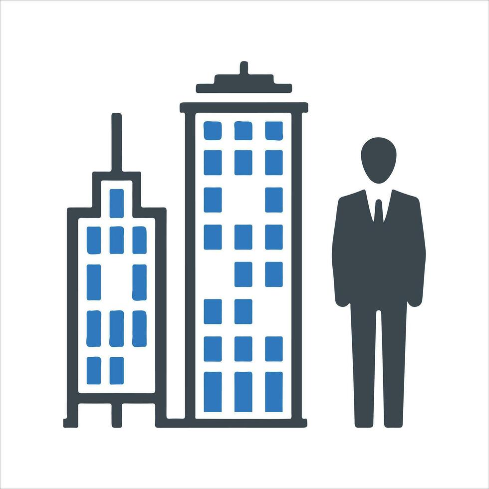 Office Building Icon, vector and glyph