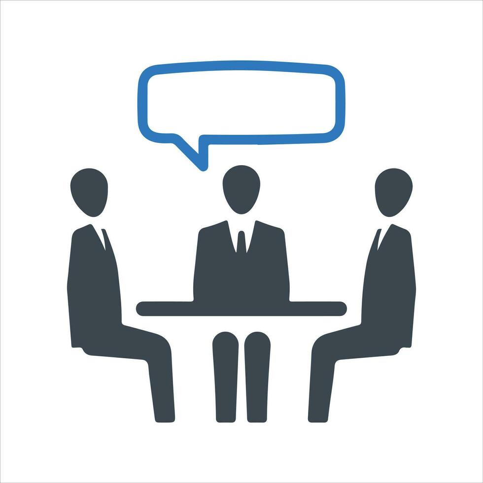 Business discussion icon, Business meeting icon, vector and glyph