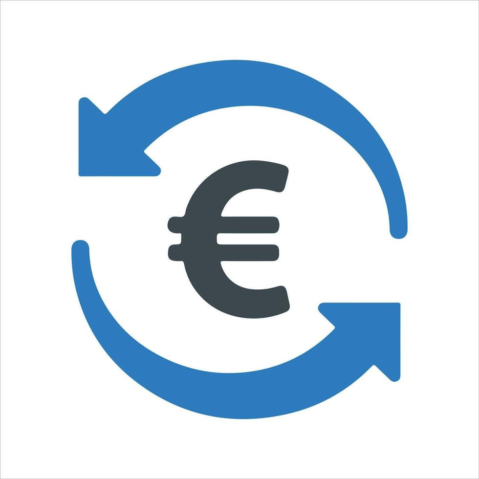 Euro Transaction Icon, vector and glyph