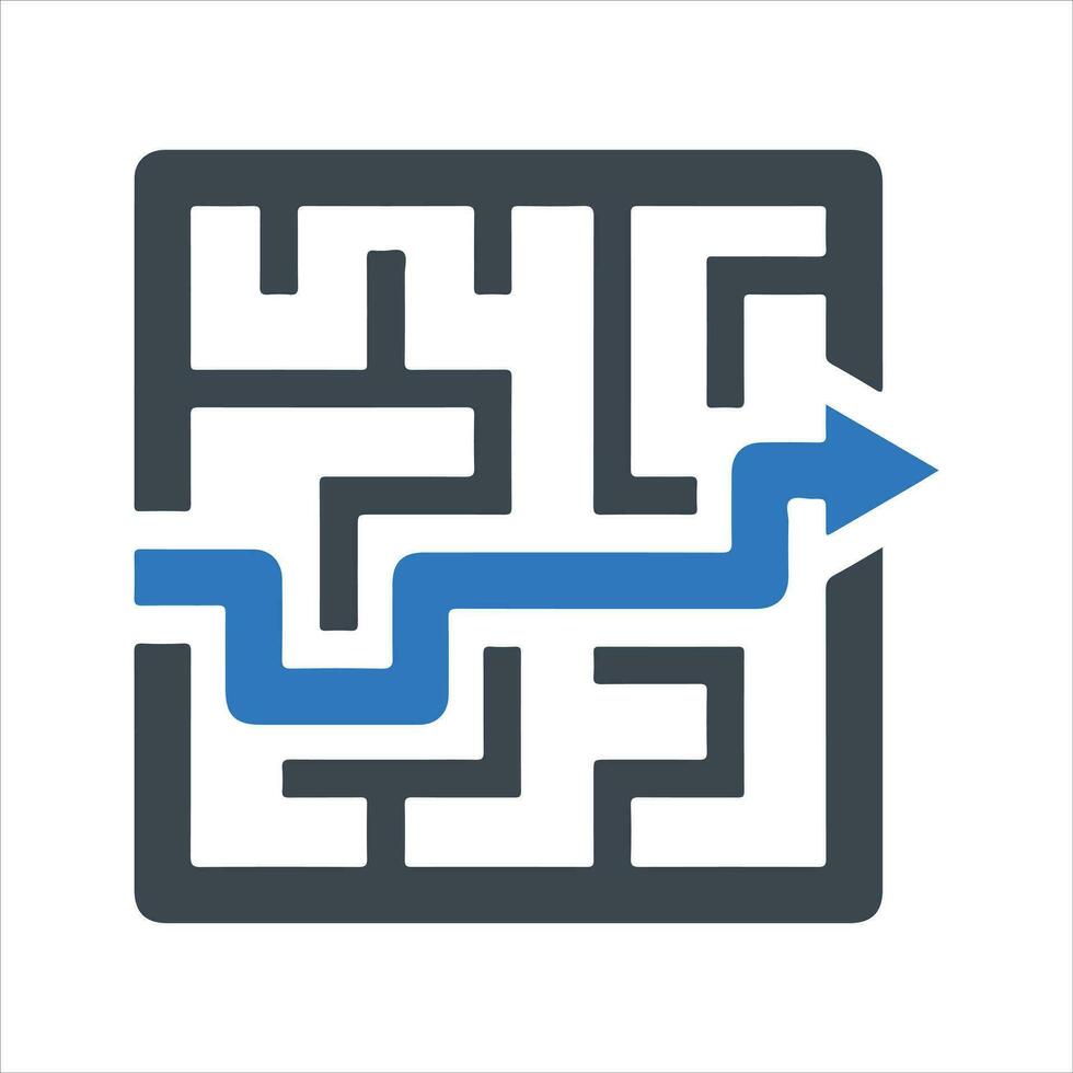 Labyrinth Icon. Vector and Glyph