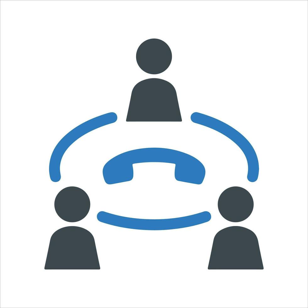 Teamwork Communication, Conference Call Icon. Vector and Glyph
