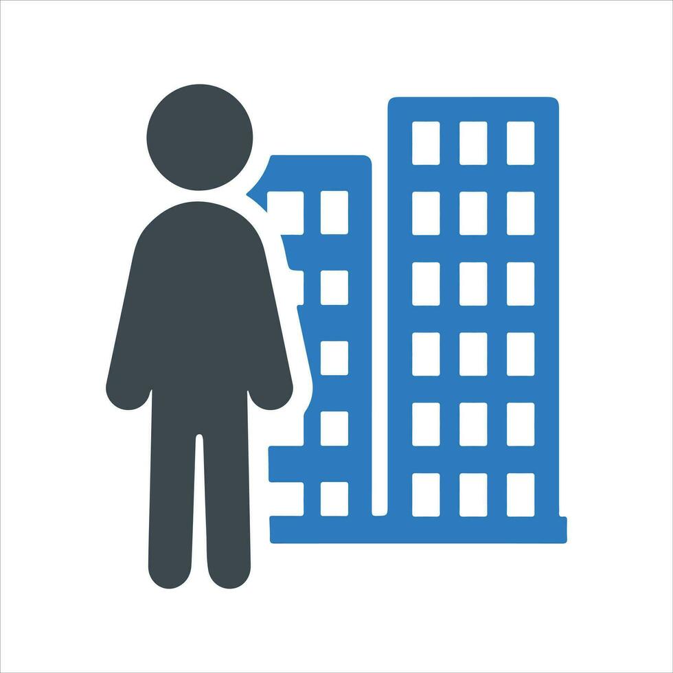Business Building Icon. Vector and Glyph