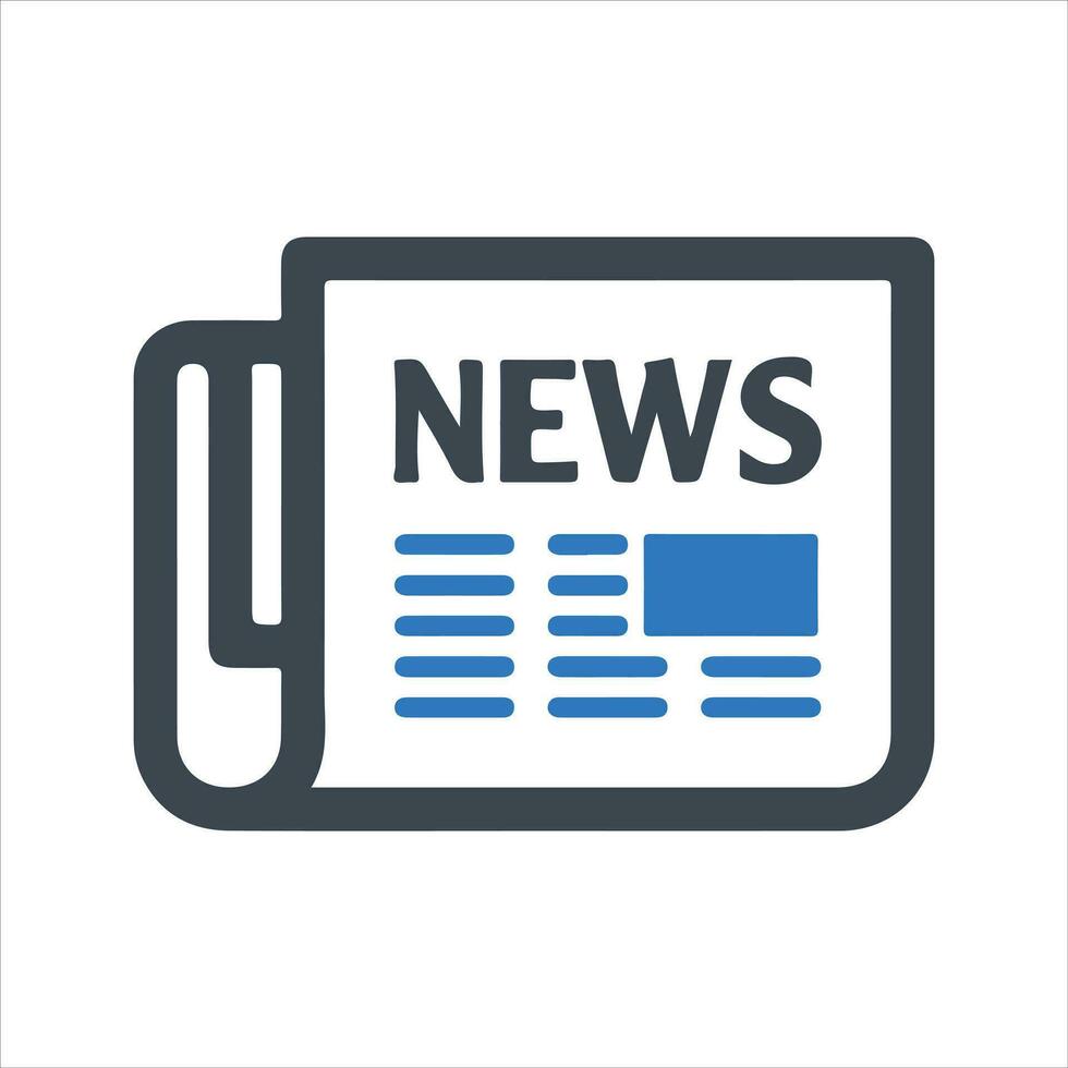 Newspaper icon. Medical journal icon. Vector and glyph