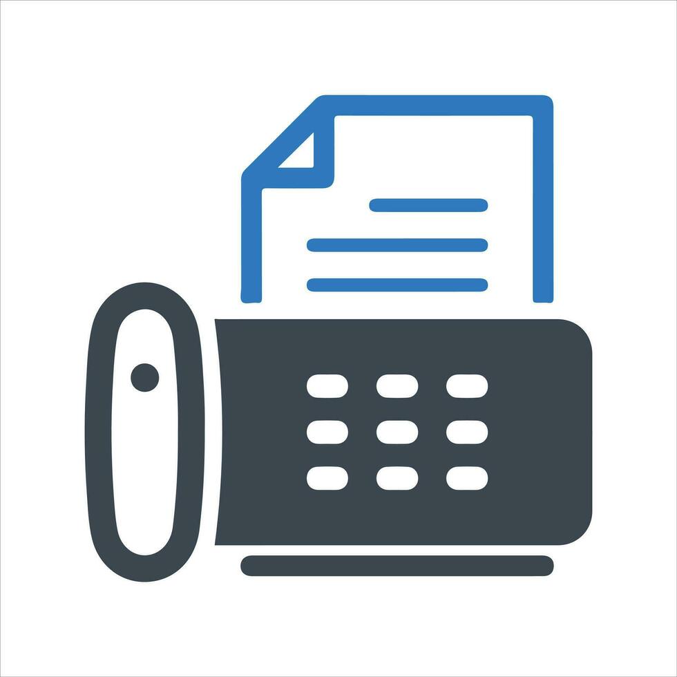 Fax machine icon. Vector and glyph