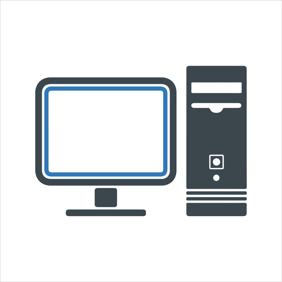 Desktop icon. Vector and glyph