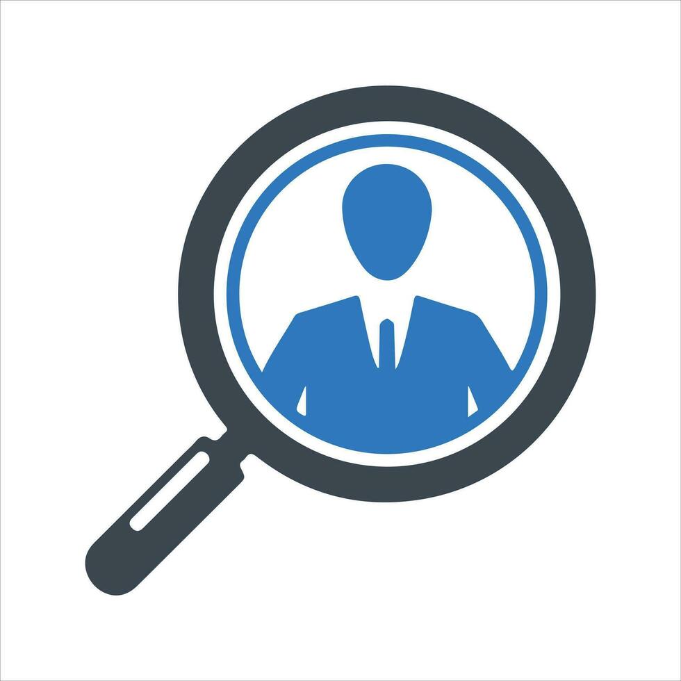 Search job icon, black. Vector and glyph